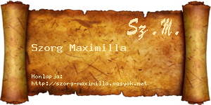 Szorg Maximilla névjegykártya